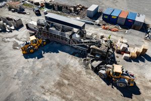 Betongarbete med mobil betongfabrik